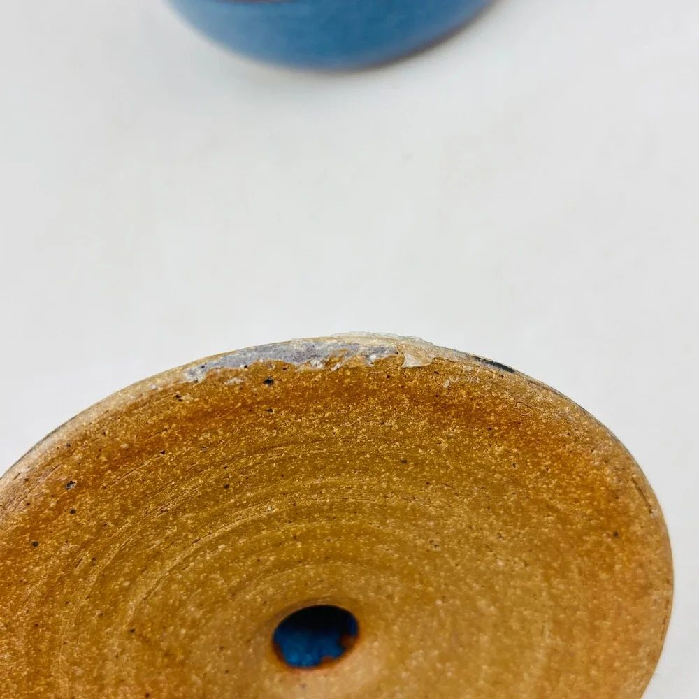 Down to Earth Pottery Canister Blue Stoneware My Grace Is Sufficient II Cor 12:9